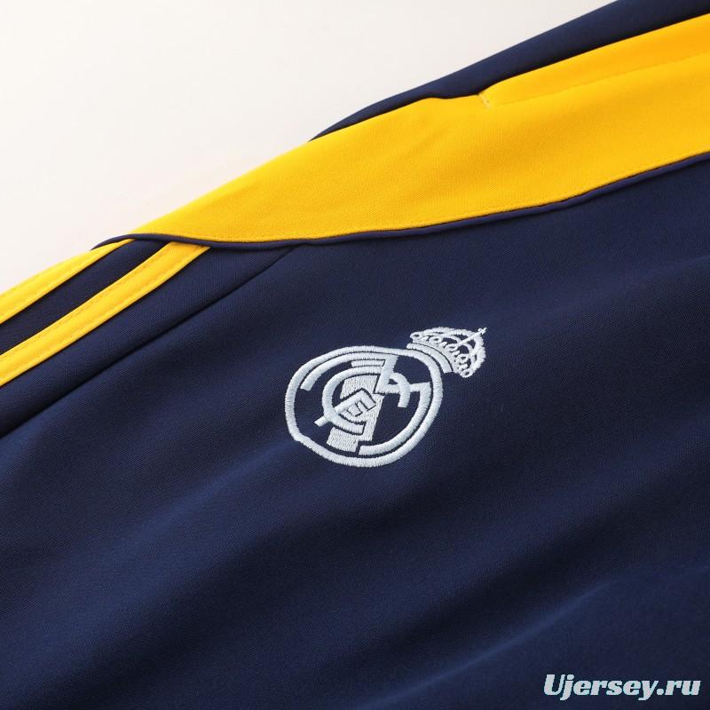 24/25 Real Madrid Light Blue/Yellow Full Zipper Jacket +Long Pants