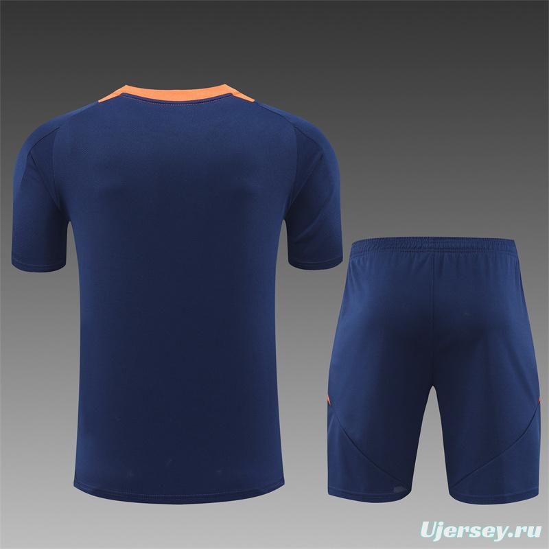 24/25 Manchester United Navy Short Sleeve Jersey+Shorts