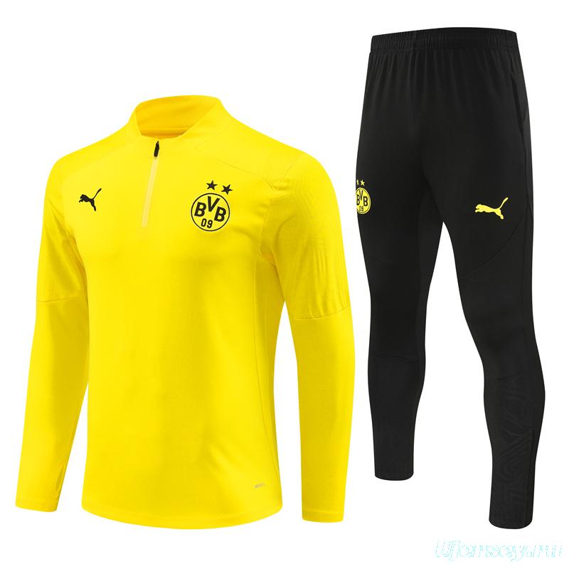 24/25 Borussia Dortmund Yellow Half Zipper Jacket+Long Pants