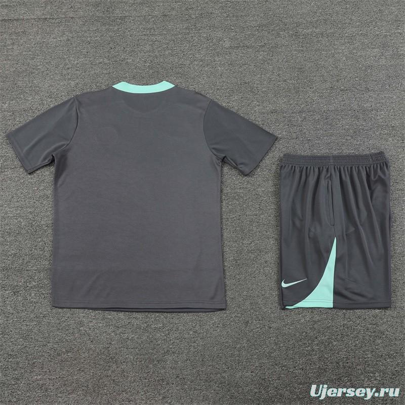 24/25 PSG Grey Short Sleeve Jersey+Shorts