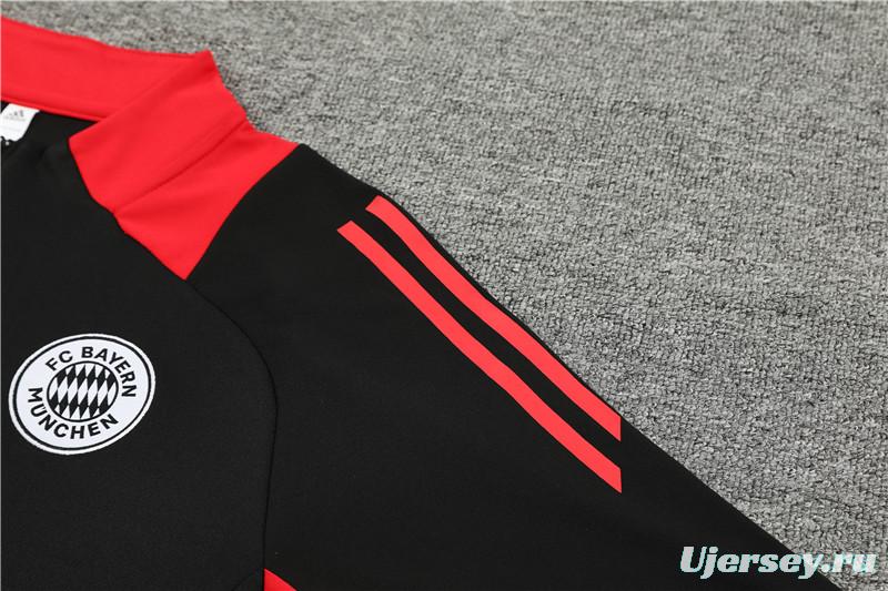 24/25 Bayern Munich Black Half Zipper Jacket+Long Pants