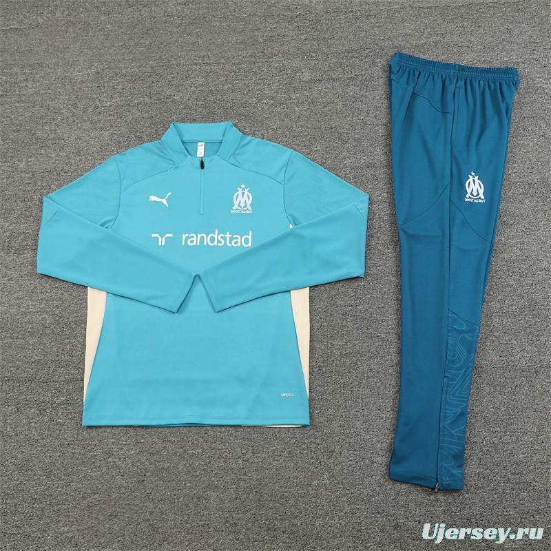 24/25 Olympique Marseille Lake Green Half Zipper Jacket+Long Pants