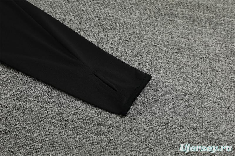 2024 Algeria Black Half Zipper Jacket+Long Pants