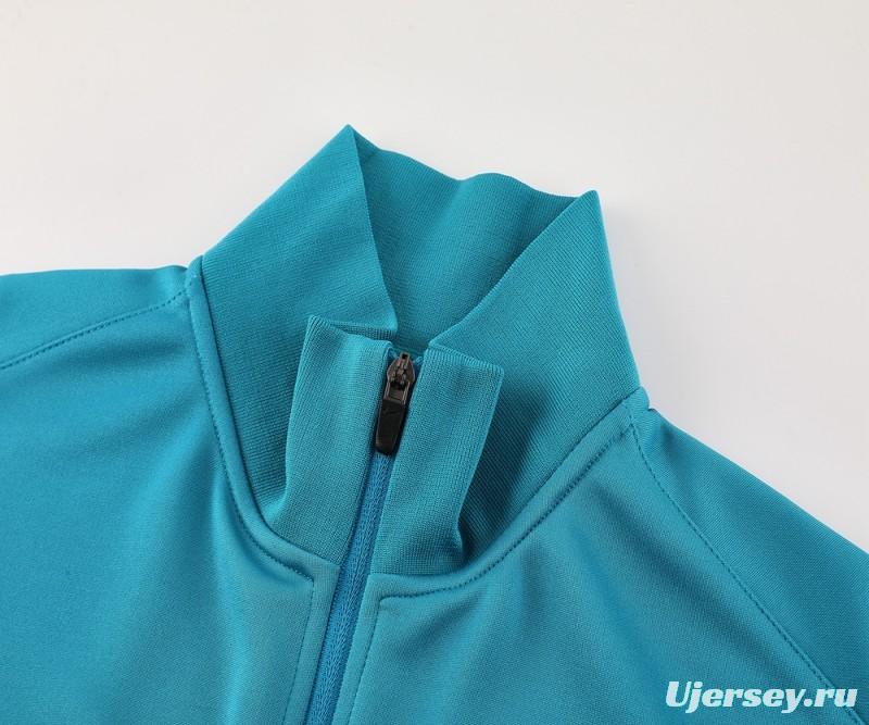 24/25 Atletico Madrid Blue Full Zipper Jacket +Long Pants