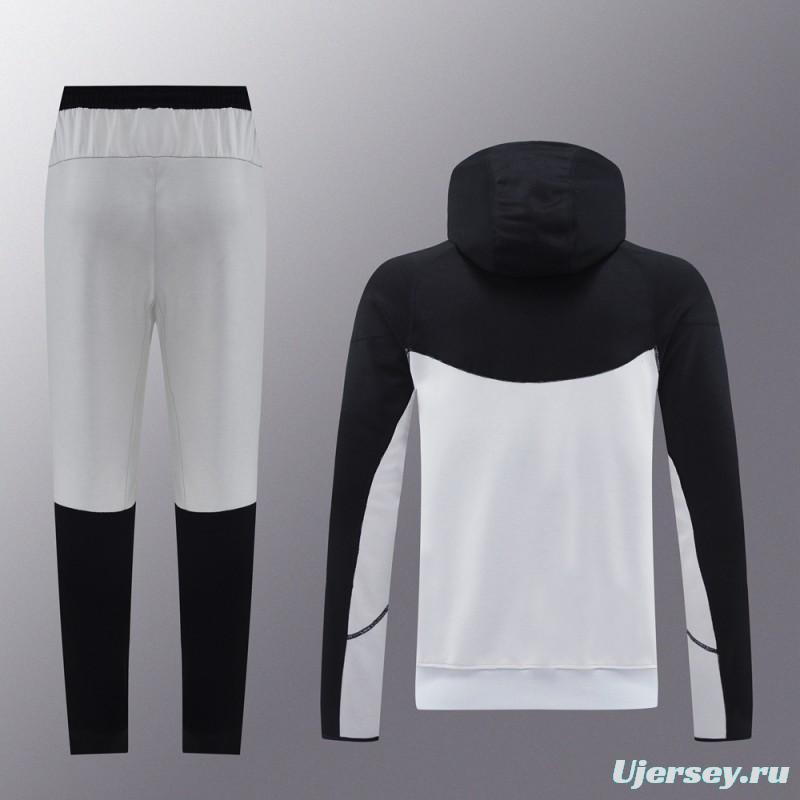 2024 NIKE Sports White/Black Full Zipper Jacket +Long Pants