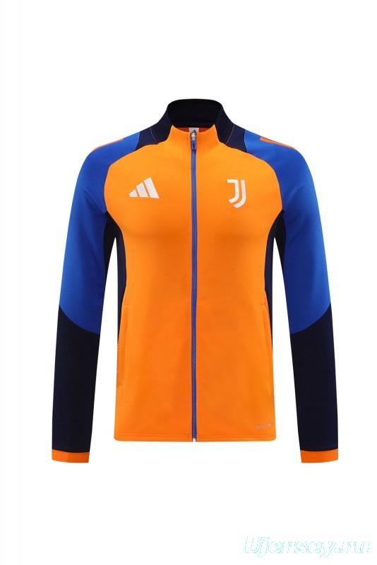 24/25 Juventus Orange Full Zipper Jacket +Long Pants