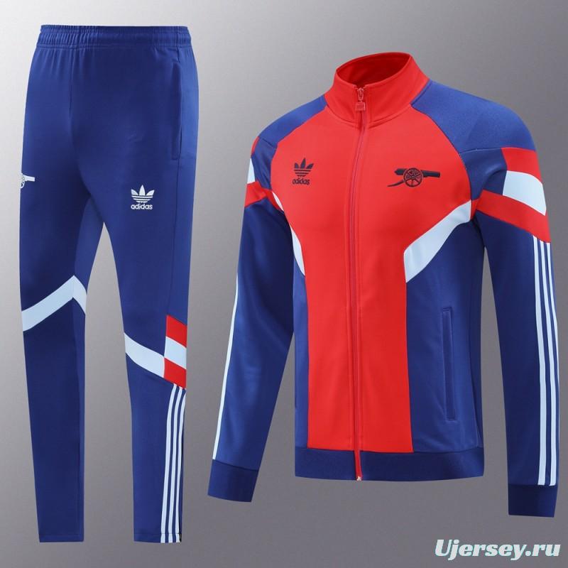 24/25 Arsenal Blue/Red Full Zipper Jacket +Long Pants