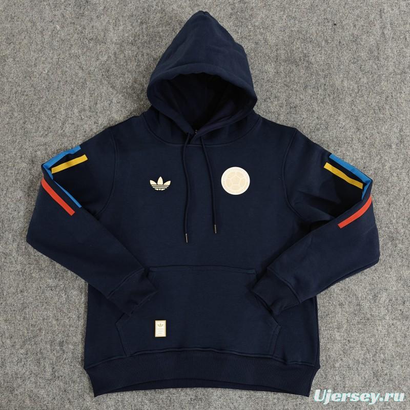 2024 Colombia 100th Black/Navy/Grey/Beige/White Hoodie With Golden Badge