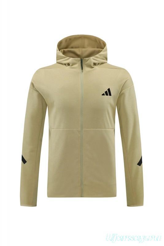 2024 Adidas Yellow Hoodie Full Zipper Jacket +Long Pants