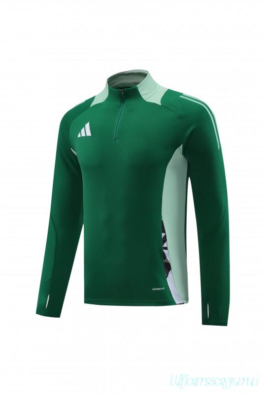 2024 Adidas Green Half Zipper Jacket +Long Pants