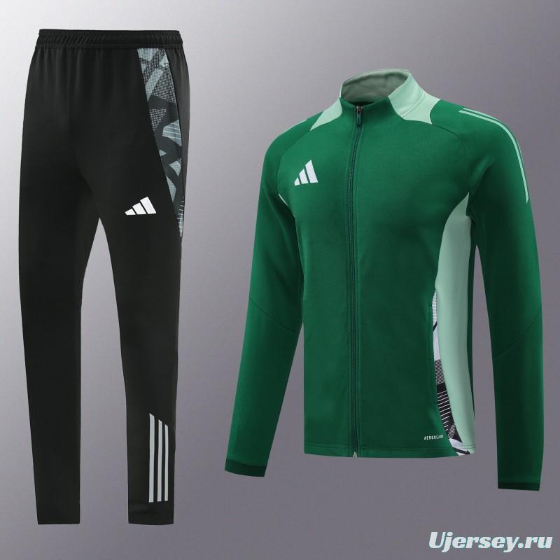 2024 Adidas Green Full Zipper Jacket +Long Pants