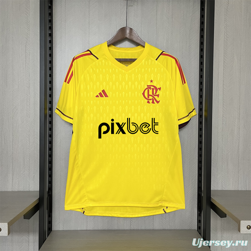 24/25 Flamengo Limited Edition Goalkeeper Yellow With All Sponsors