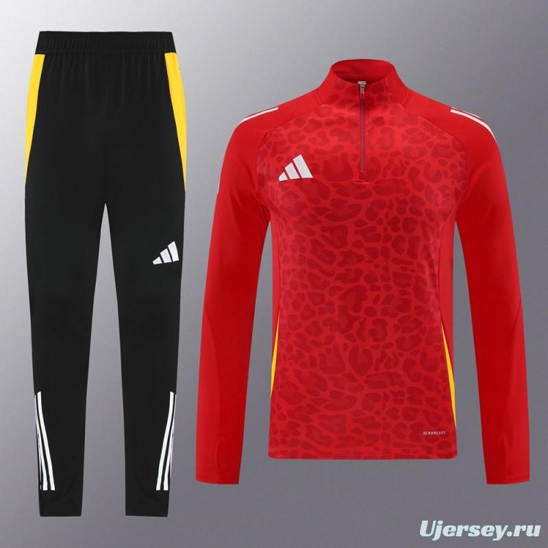 2024 Adidas Red Half Zipper Jacket+Long Pants