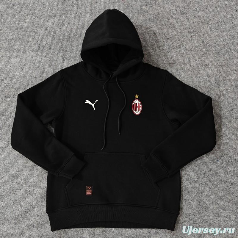 24/25 AC Milan Navy/Red/Black/Beige/Grey Hoodie WIth Black Badge