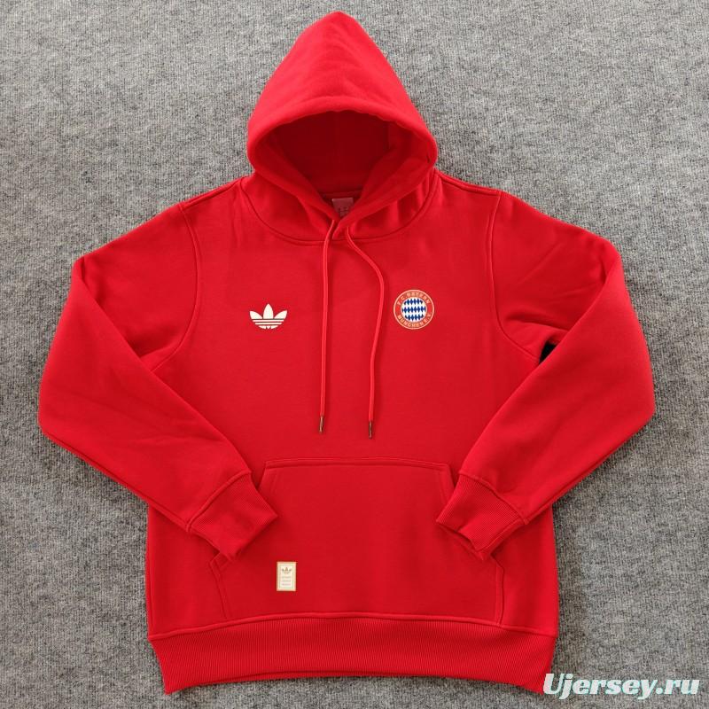 24/25 Bayern Munich Navy/Red/Black/Beige/Grey Hoodie WIth Black Badge