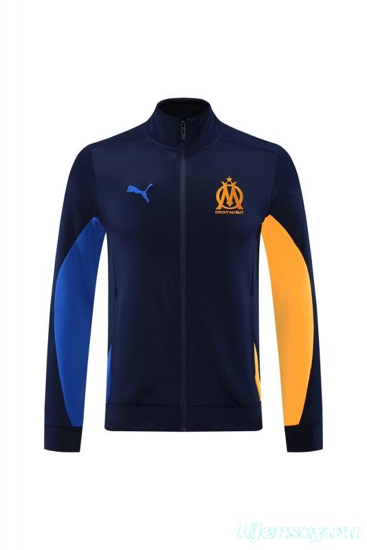 24/25 Olympique Marseille Navy Full Zipper Jacket +Long Pants