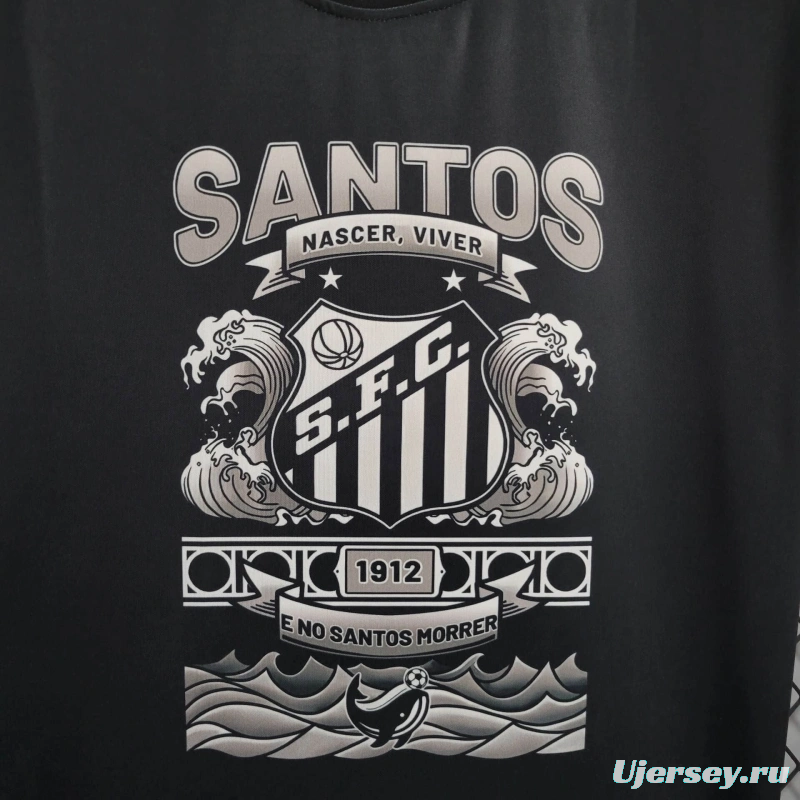 25/26 Santos Black Casual Jersey