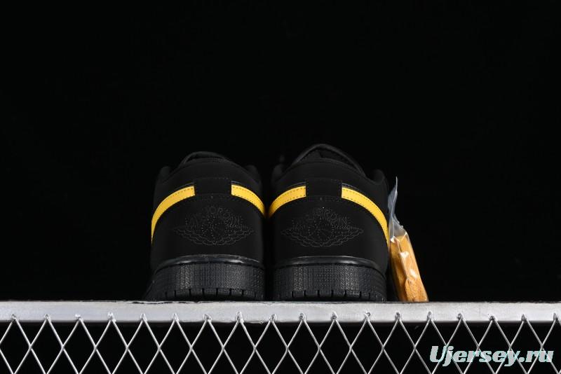 Nike Air Jordan 1 Low AJ1 Black Gold Hook Casual Sneakers - 553558-071