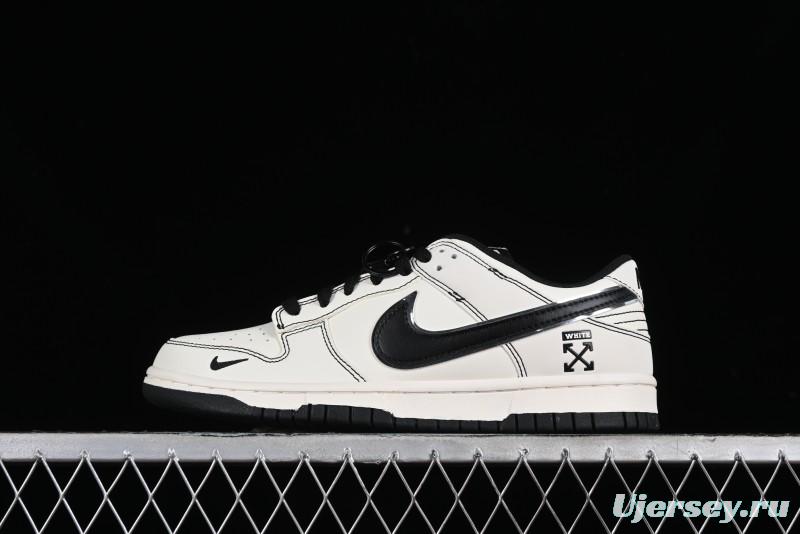 Nike SB Dunk Low OFF-WHITE Collaboration - Anniversary Edition Customized Low-Top Casual Skate Shoes - DJ2024-003