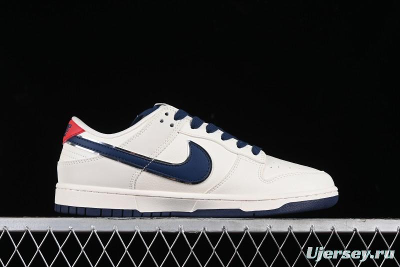Stussy x Nike SB Dunk Low Anniversary Custom Sneakers with Blue Swoosh - DQ1098-379
