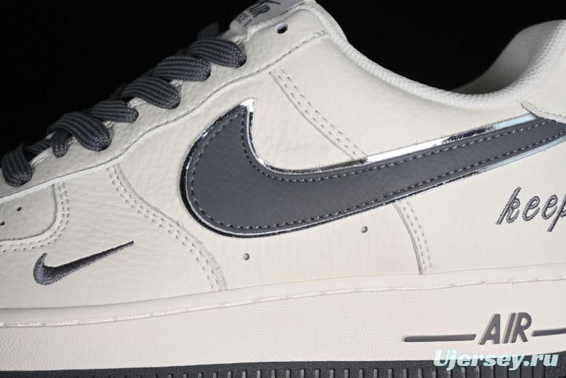 Nike Air Force 1'07 Low "Keep Fresh" Casual Sneakers in Dark Gray with Small Swoosh - BM2023-105