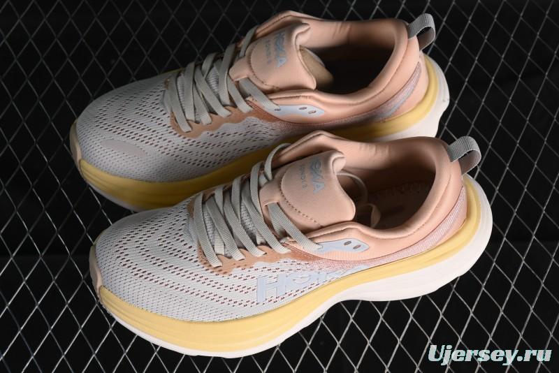 HOKA ONE ONE Bondi 8 Functional Cushioned Running Shoes with Soft EVA Midsole - 1123202 SSEG