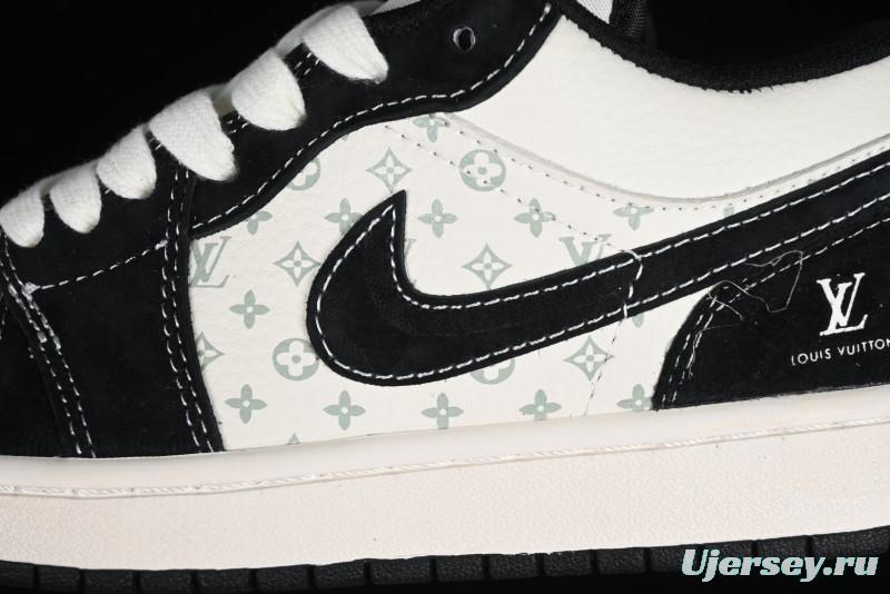Nike Air Jordan 1 Low LV Collaboration - Black Warrior Custom High-End Basketball Shoes - SJ9950-007