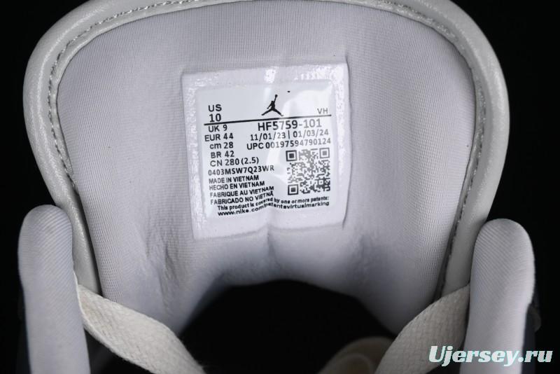 Nike Air Jordan 1 Low SE Casual Sneakers in Black White with Metallic Purple Accents - HF5759-101