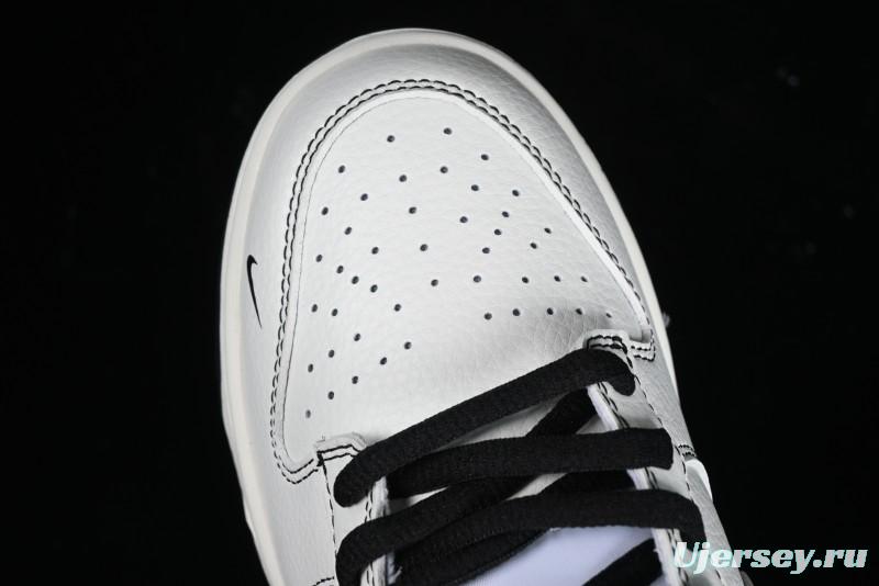 Nike Supreme x SB Dunk Low Casual Skate Shoes in Black and Beige - RM2308-237