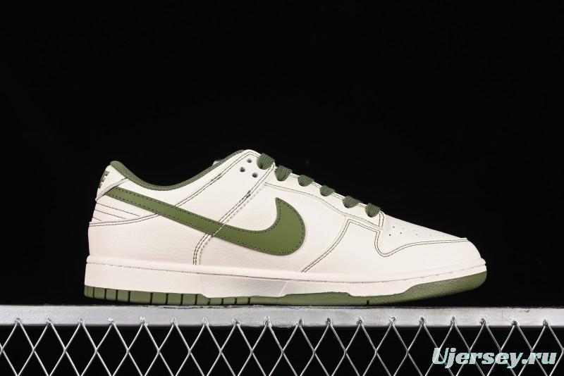 Nike SB Dunk Low Supreme Collaboration - Military Green Double Swoosh Anniversary Custom Low-Top Casual Sneakers - XX2025-319