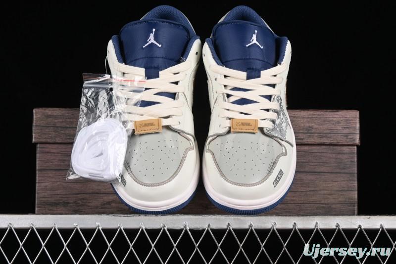 Nike Air Jordan 1 Low AJ1 Retro Basketball Shoes Panda Prank Voyage Theme - 553558-414