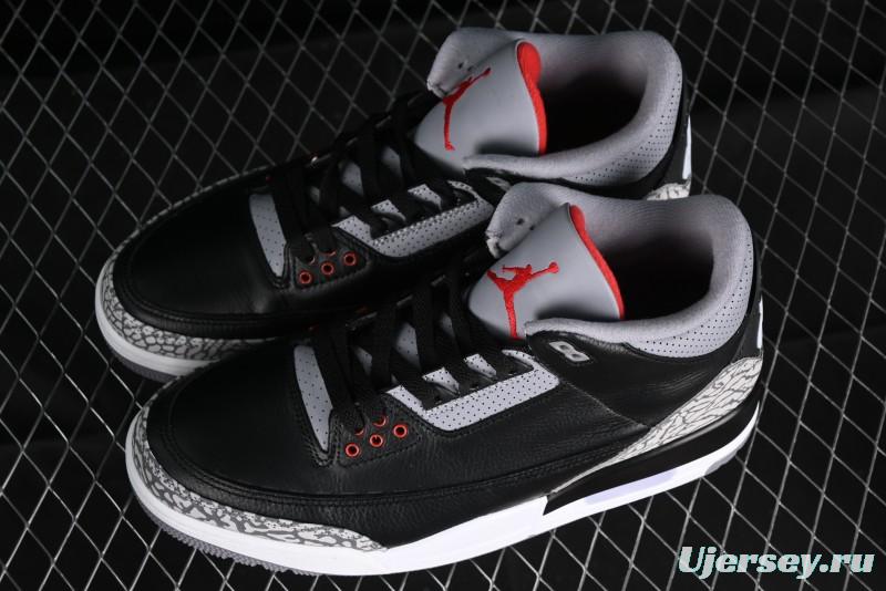 Nike Air Jordan 3 Retro Sneakers with Iconic Elephant Print and Visible Air Cushion - DN3707-010