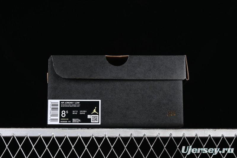 Nike Air Jordan 1 Low AJ1 White Blue Grey Low Top Lifestyle Basketball Shoes - 553558-141