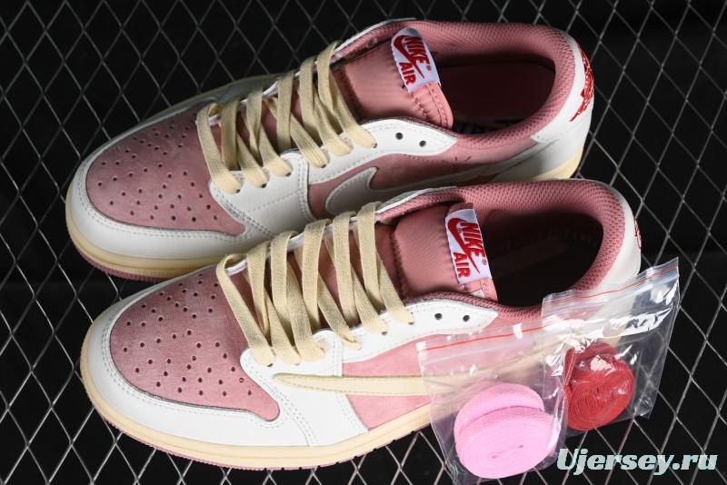 Nike Travis Scott x Air Jordan 1 Low OG AJ1 Reverse Swoosh Sneakers - DM7866-600