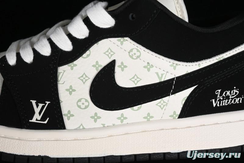 Nike Air Jordan 1 Low LV Collaboration - Black White Panda Custom Culture Casual Sneakers SJ9950-001