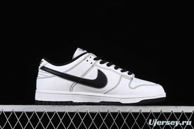 Nike Supreme x Nike SB Dunk Low Collaboration - Classic White Black Anniversary High-End Custom Low-Top Casual Skate Shoes - DY1503-100