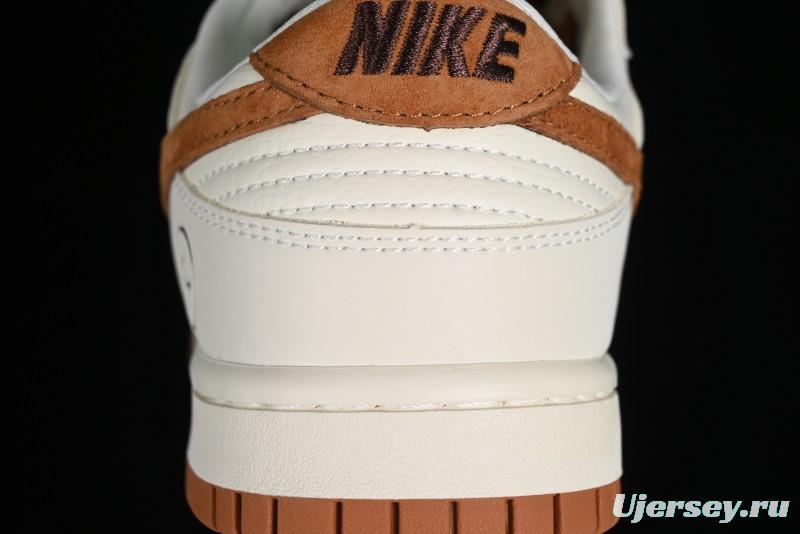 Nike SB Dunk Low Lightning Collaboration - Beige Brown Colorway with Small Brown Swoosh Anniversary High-End Custom Low-Top Casual Skate Shoes - XD1688-031
