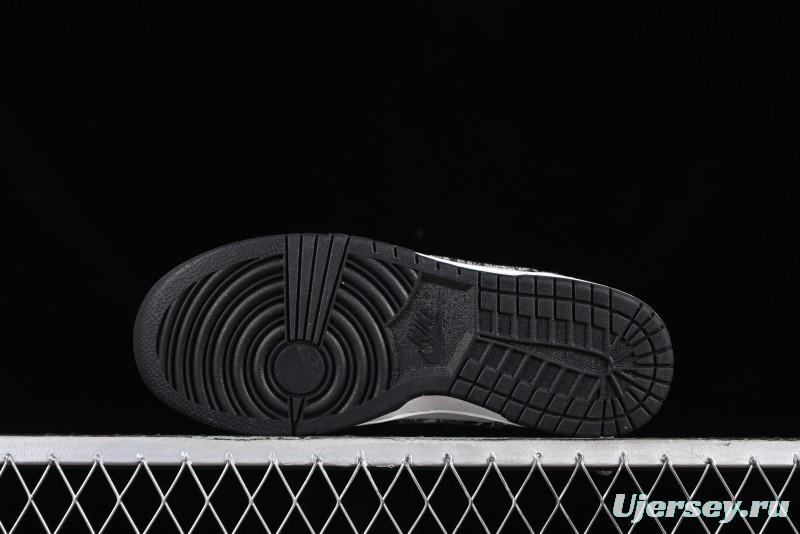 Nike SB Dunk Low LV Collaboration - Black Denim Anniversary High-End Custom Low-Top Casual Skate Shoes - XB3802-351