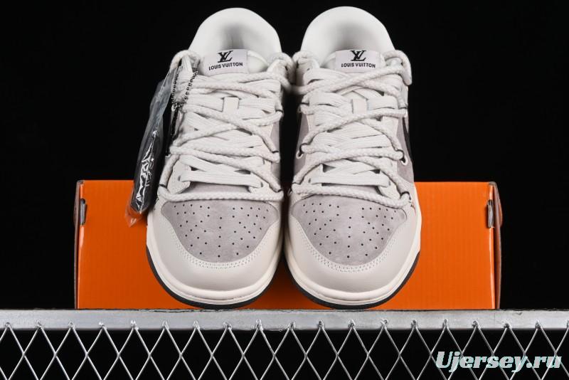 Nike SB Dunk Low LV Collaboration - Coffee Pig Anniversary High-End Custom Low-Top Casual Skate Shoes - XX2025-328