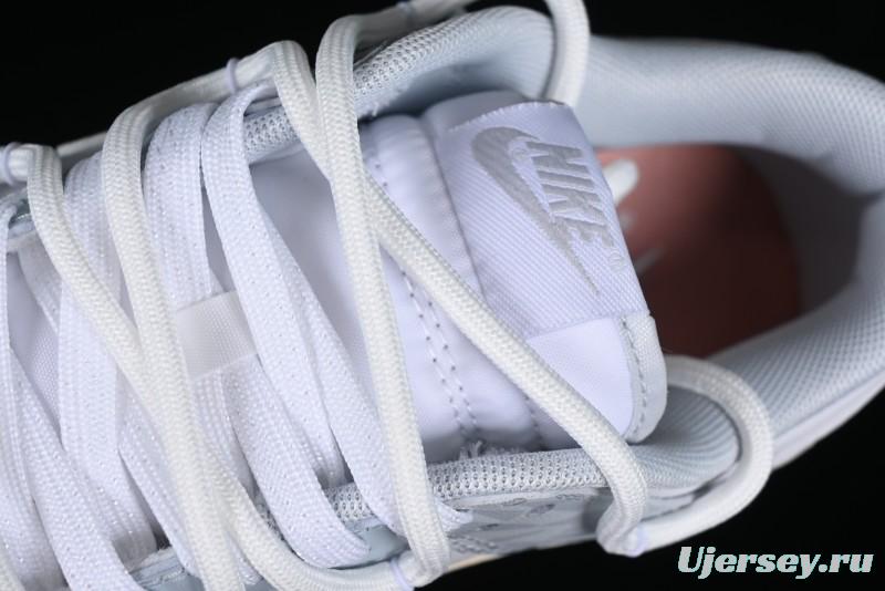 Nike Dunk Low Retro SB Casual Skate Shoes in Light Grey Blue with Silver Swoosh and Deconstructed Straps - HF0730-160