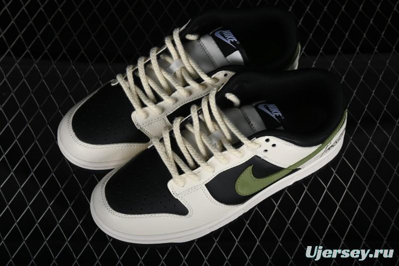 Nike SB Dunk Low Casual Skateboarding Shoes in Beige Green with Hemp Rope Detail - LK2146-511
