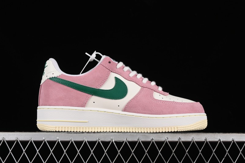 Nike Air Force 1 '07 Low Casual Sneakers in White Pink Green - FV9346-100