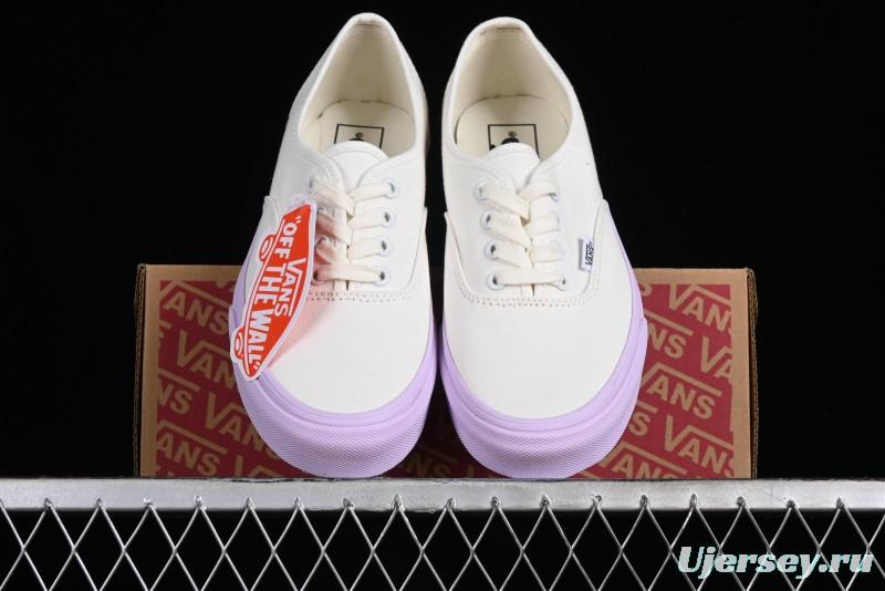 Vans Authentic White Purple Canvas Skate Shoes - VN0009PVCGX