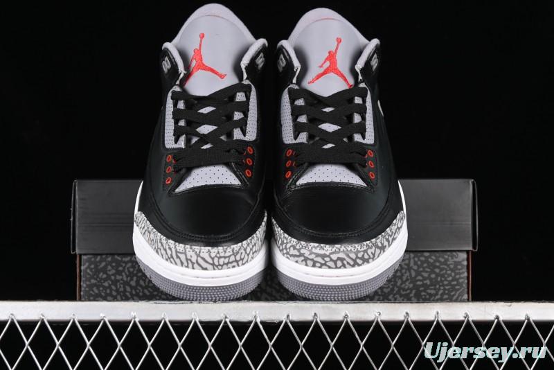 Nike Air Jordan 3 Retro Sneakers with Iconic Elephant Print and Visible Air Cushion - DN3707-010
