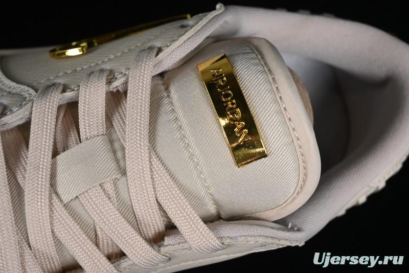 Nike Air Jordan 1 Low "Method of Make" Casual Sneakers in White Gold - FN5032-200