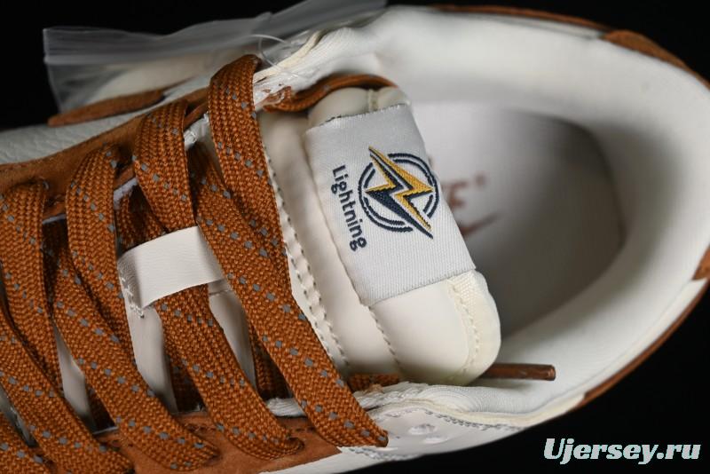 Nike SB Dunk Low Lightning Collaboration - Beige Brown Colorway with Small Brown Swoosh Anniversary High-End Custom Low-Top Casual Skate Shoes - XD1688-031