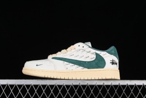 Nike Travis Scott x Fragment Design x Air Jordan 1 Low OG SP AJ1 Retro Sneakers with Unique Collaboration Details - YQ2088-669