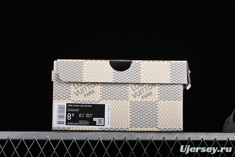 Nike SB Dunk Low LV Collaboration - Beige Black Denim Floral Anniversary High-End Custom Low-Top Casual Skate Shoes - XB3802-358