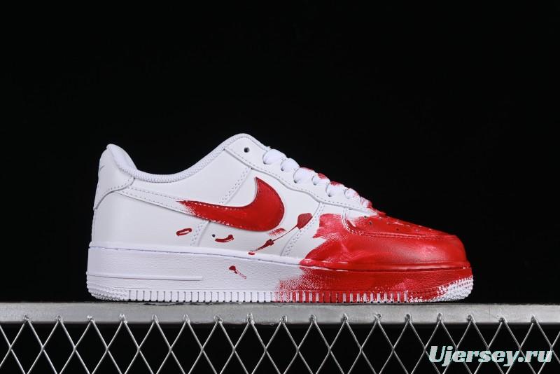 Nike Air Force 1 '07 Low Casual Sneakers with Anime Graffiti Style Crime Scene Design - 315122-211