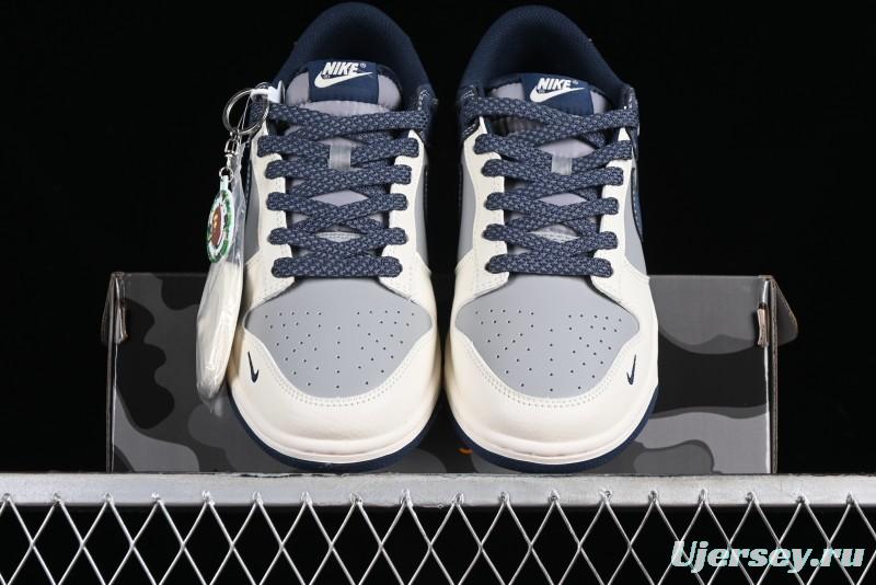 Nike SB Dunk Low BAPE Collaboration - Light Blue Grey Anniversary High-End Custom Low-Top Casual Skate Shoes - BB8969-001